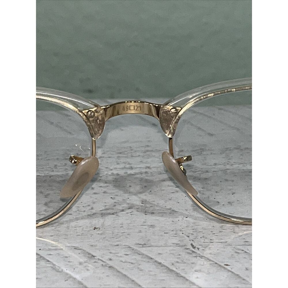 Ray-Ban Clubmaster Eyeglasses RB 5154 5762 Transparent Gold 49-21 Frames Only‼️ - Picture 6 of 10
